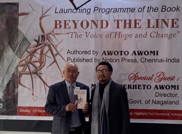 Director of Soil and Water Conservation, K Zhekheto Awomi with the author Awoto Awomi during the release programme.